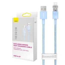Baseus Kabel szybko ładujący Baseus USB-A do Lightning Explorer Series 2m, 2.4A (niebieski)