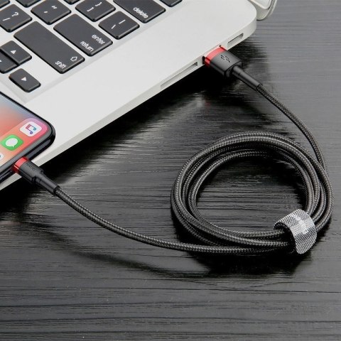 Baseus Kabel Lightning USB Baseus Cafule 2,4A 1m (czarno-czerwony)