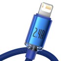 Baseus Kabel USB do Lightning Baseus Crystal Shine, 2.4A, 1.2m (niebieski)