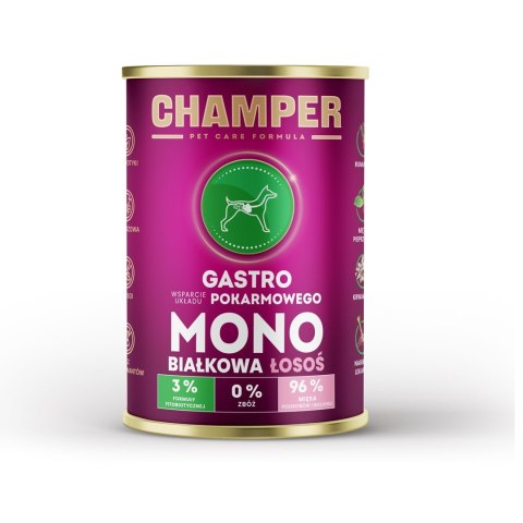 CHAMPER GASTRO MONOBIAŁKOWA łosoś mokra karma dla psa 400g