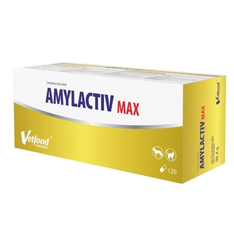 VetFood Amylactiv MAX wsparcie procesów trawiennych dla psa i kota 120 kapsułek