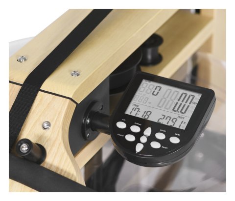 Wioślarz wodny drewniany MERACH MR-902/YS, bluetooth&app, naturalny kolor drewna (WYPRZEDAŻ)