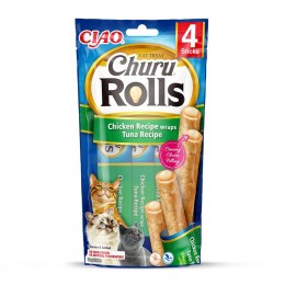 INABA Churu Rolls Tuńczyk z kurczakiem - przysmak dla kota - 4x10 g