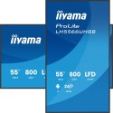 Iiyama LH5566UHSB-B1AG signage display Płaski panel Digital Signage 139,7 cm (55") LCD Wi-Fi 800 cd/m2 4K Ultra HD Czarny Proces