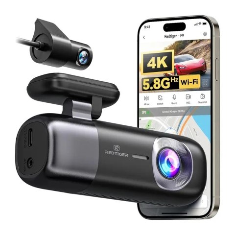 Redtiger Wideorejestrator REDTIGER F9 WiFi 4K + 1080p