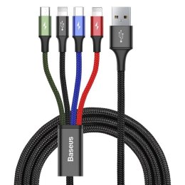 Baseus Kabel USB Baseus Fast 4w1 USB-C / 2x Lightning / Micro 3,5A 1,2m (czarny)