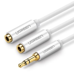 UGREEN Rozdzielacz audio AUX kabel jack 3,5 mm UGREEN AV123, 25cm (biały)