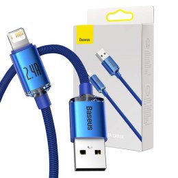 Baseus Kabel USB do Lightning Baseus Crystal Shine, 2.4A, 1.2m (niebieski)