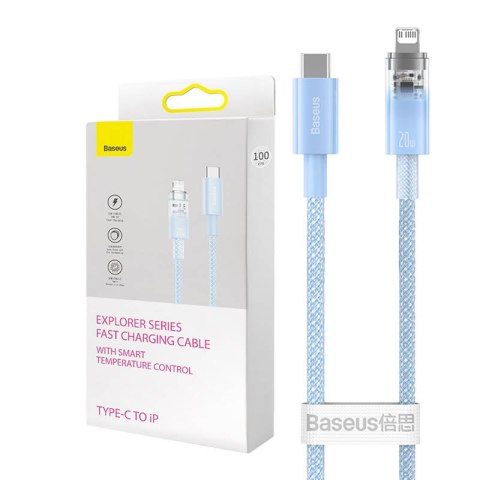 Baseus Kabel szybko ładujący Baseus USB-C do Lightning Explorer Series 1m, 20W (niebieski)