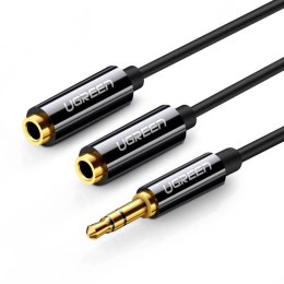 UGREEN Rozdzielacz audio AUX kabel jack 3,5 mm UGREEN AV123, 25cm (czarny)