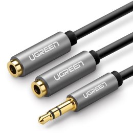 UGREEN Rozdzielacz audio AUX UGREEN kabel jack 3,5 mm, 20cm (szary)