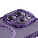 Baseus Etui Baseus Glitter Magnetic do iPhone 14 Pro (fioletowe) +szkło hartowane +zestaw czyszczący