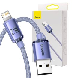 Baseus Kabel USB do Lightning Baseus Crystal Shine, 2.4A, 2m (fioletowy)