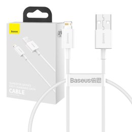 Baseus Kabel USB do Lightning Baseus Superior Series, 2.4A, 0.25m (biały)